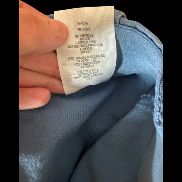 Anybody All-Streth Twill Wide Leg Cropped Pants Dusk Blue Medium Pockets Casual - Picture 12 of 14